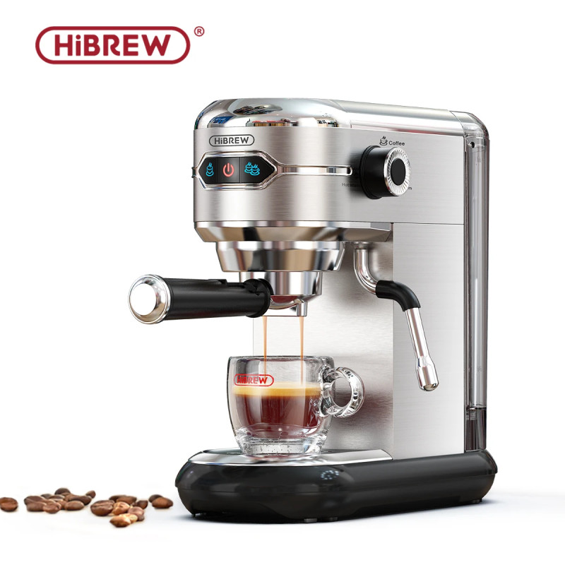 HIBREW Espressomaschine: 20 Bar, schlankes Design, Pads und Kaffeepulver